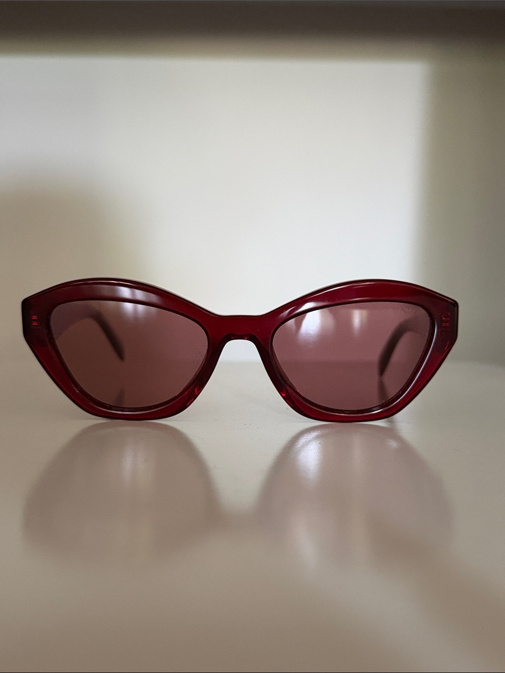 Prada Burgundy Cat-Eye Sunglasses